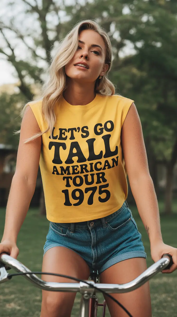 retro vintage summer outfits 2026 Graphic Tank Tops and Bold 70s Summer Energy