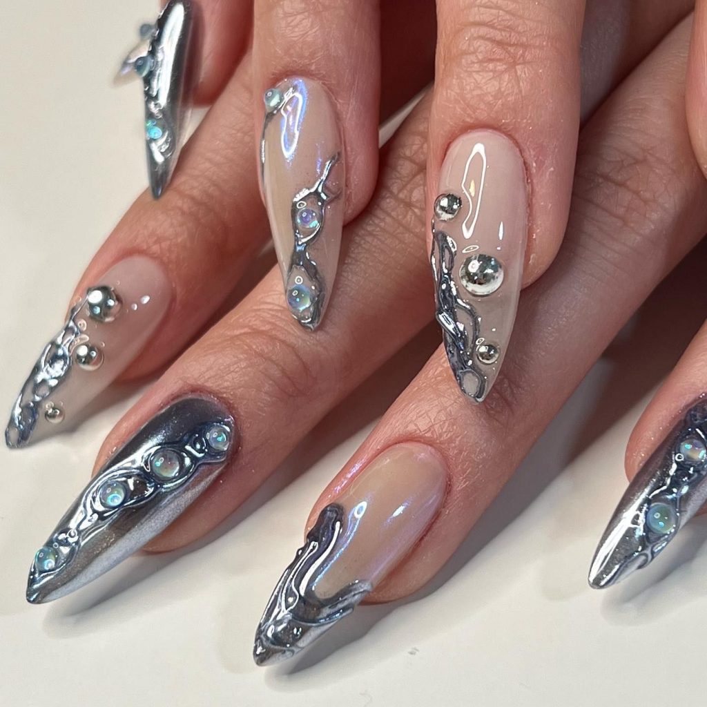 Silver Nails Design 16 Ideas: Adding Sparkle to Your Manicure