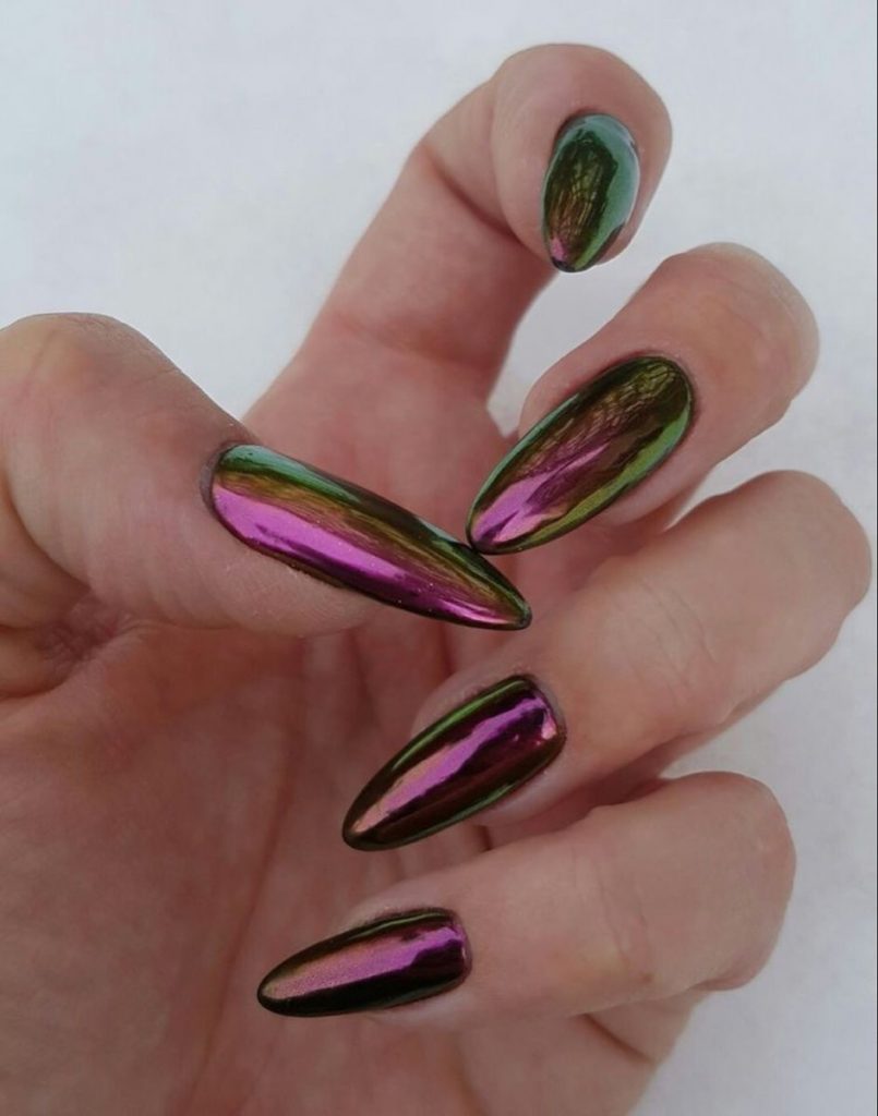 Almond Nails Chrome 18 Ideas: Nail Art that Shines