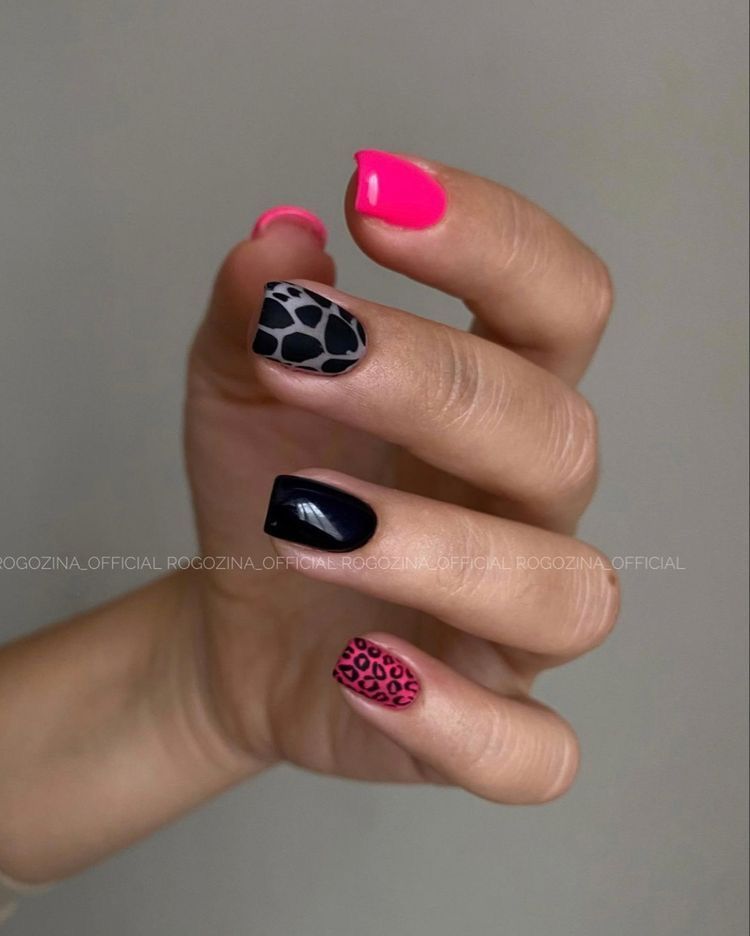 Black and Pink Nails 18 Ideas: A Bold and Playful Combination