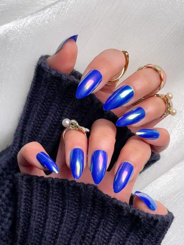 Blue Nail Trends for Winter 2023 - 2024 18 Ideas - Women-Lifestyle.com