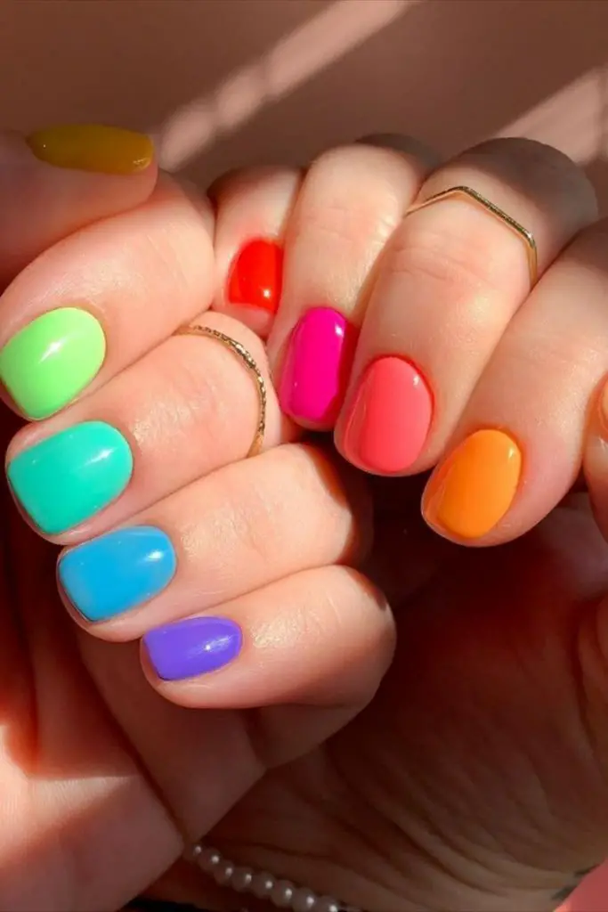 Winter Rainbow Nails 2023-2024 21 Ideas: Embrace the Colorful Chill