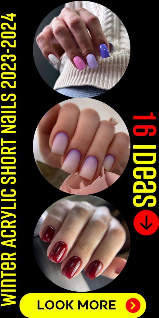 Winter Acrylic Short Nails 2023-2024 16 Ideas