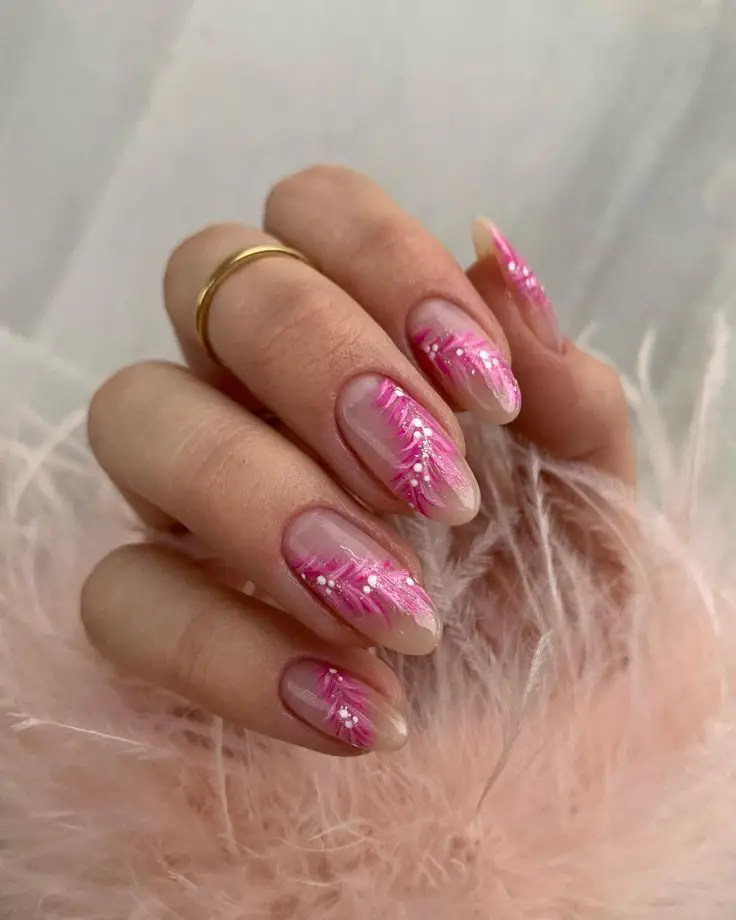 Pink Nails for Winter 2023 - 2024 16 Ideas