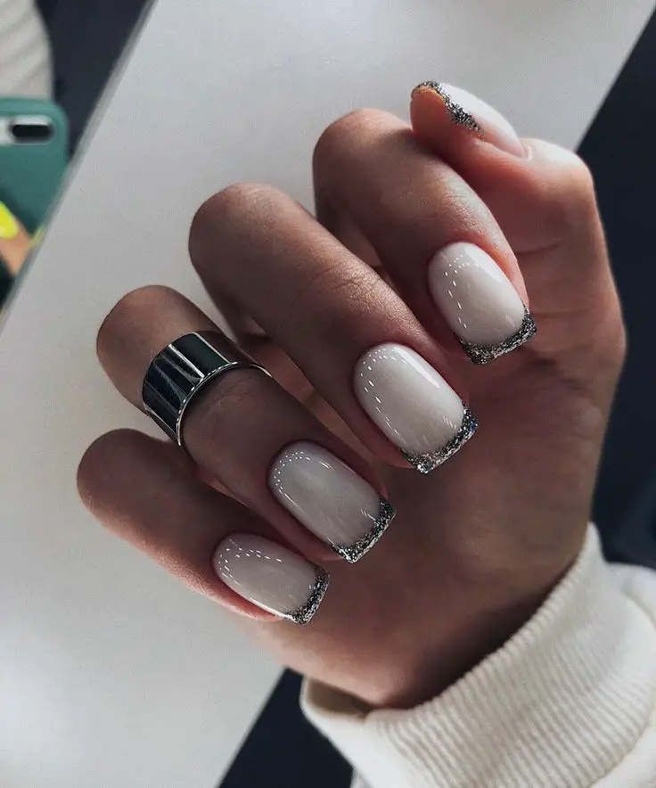 Silver Winter Nails 2023 - 2024 20 Ideas: Sparkle and Shine All Season Long