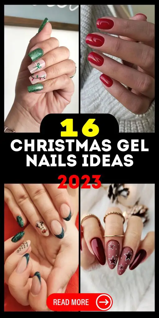 Christmas Gel Nails 2023 16 Ideas: Glitter, Glamour, and Festive ...