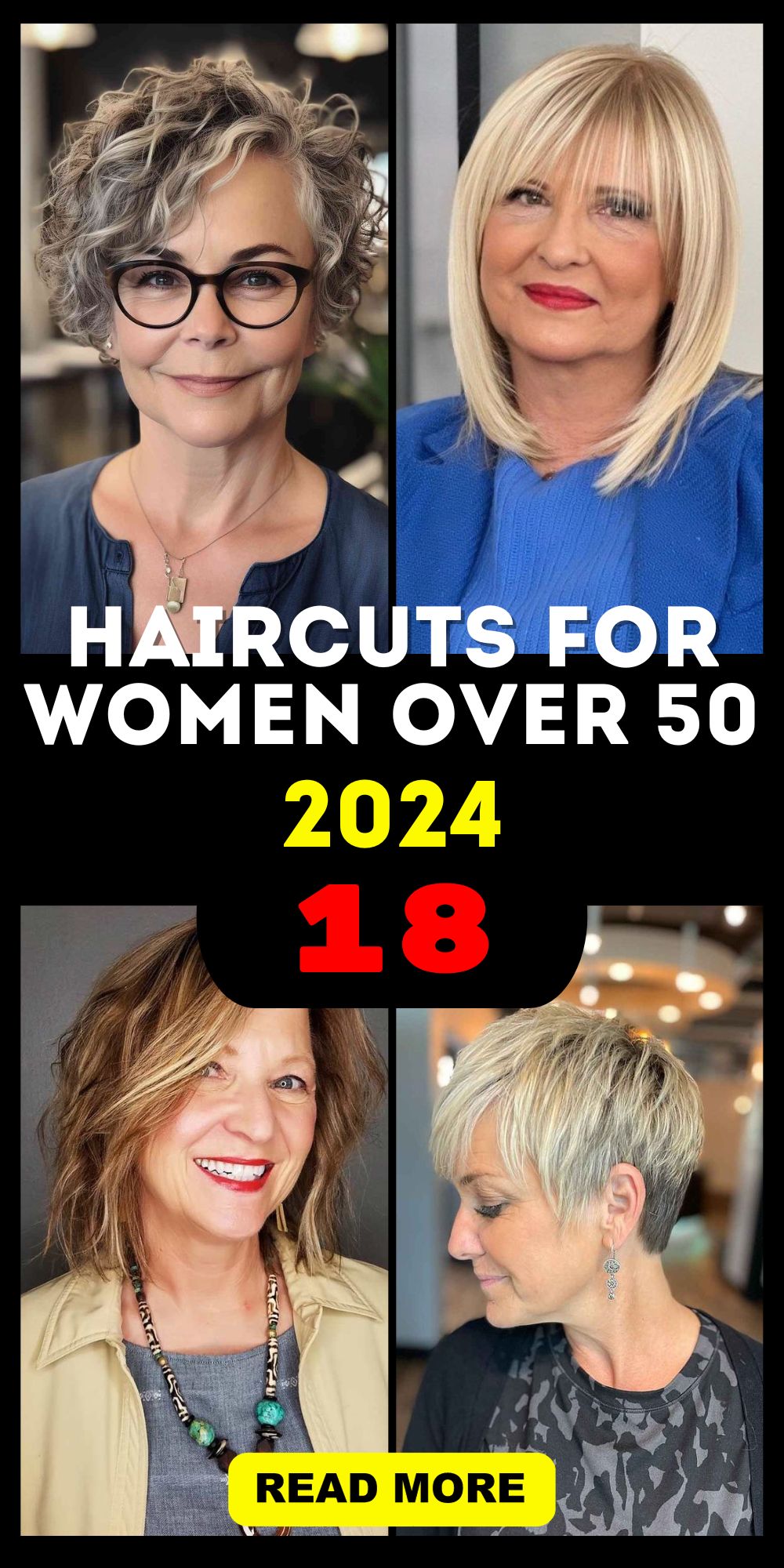 Trendy 2024 Haircuts for Women Over 50 - Short Bob, Shag, & More