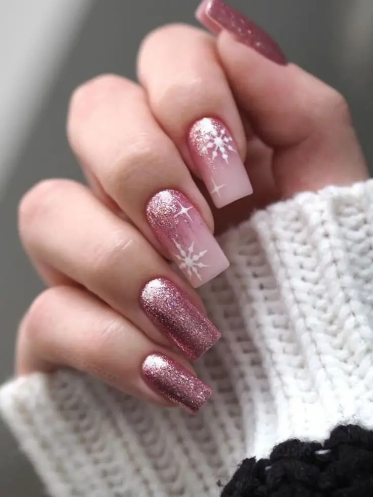 2023 Pink Christmas Nail 20 Ideas for Stunning Holiday Glam