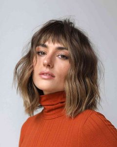 Haircut With Bangs 2024 From Short Layered To Medium Wolfcut Dive   63 Cute Shoulder Length Hair With Bangs For An Instant Makeover 1 240x300 