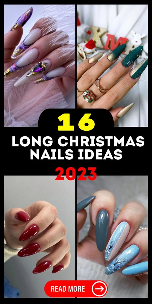 2023 Long Christmas Nails 16 Ideas: Acrylic, Red, and Trendy Designs