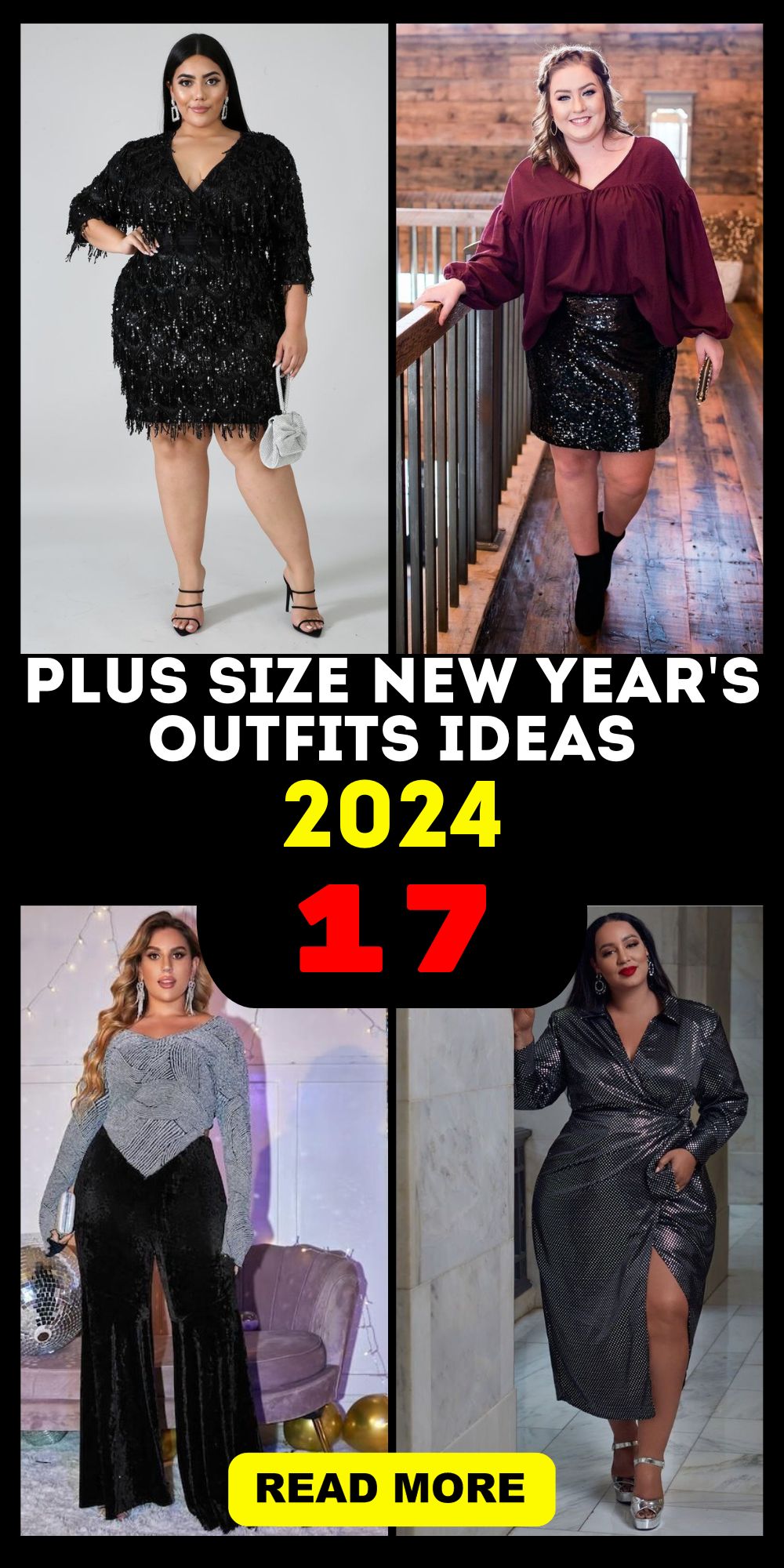 Ring in 2024 with Sparkling Plus Size New Year's Outfits & Ideas