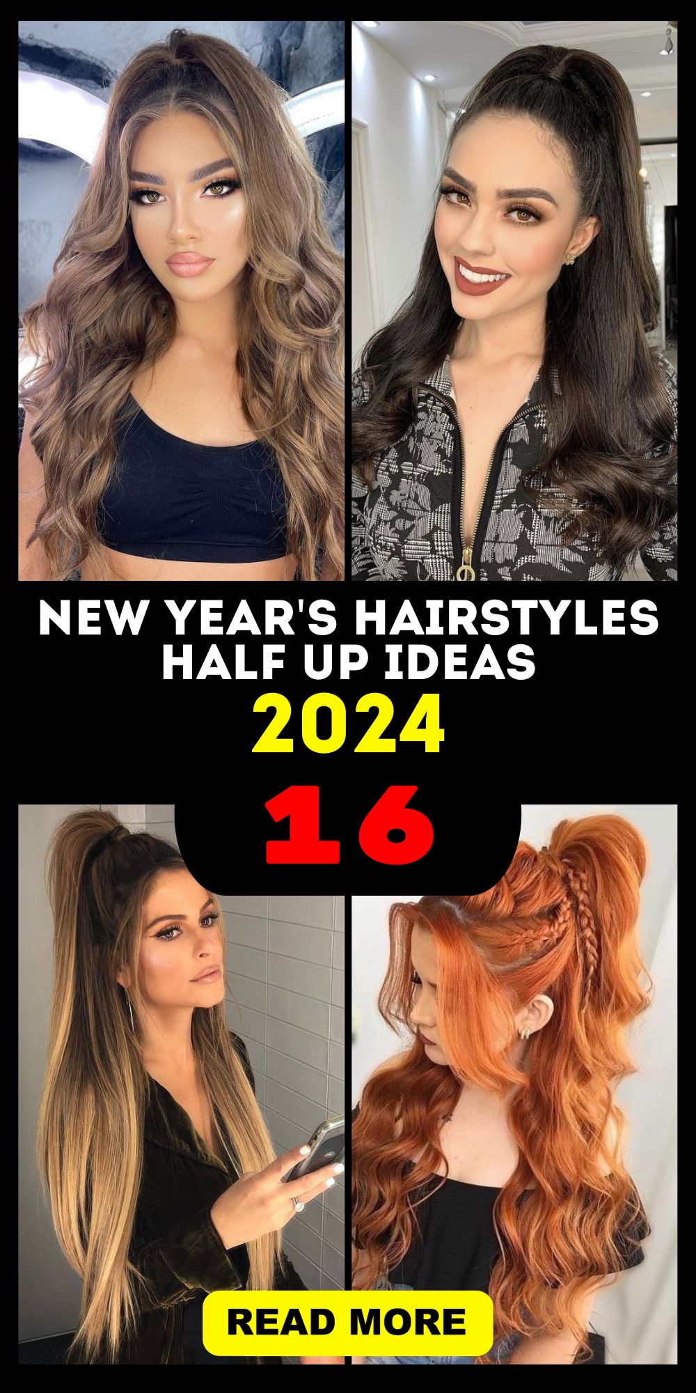 New Year's Half Up Hairstyles 2024 - Expert Tips for Women's Medium ...