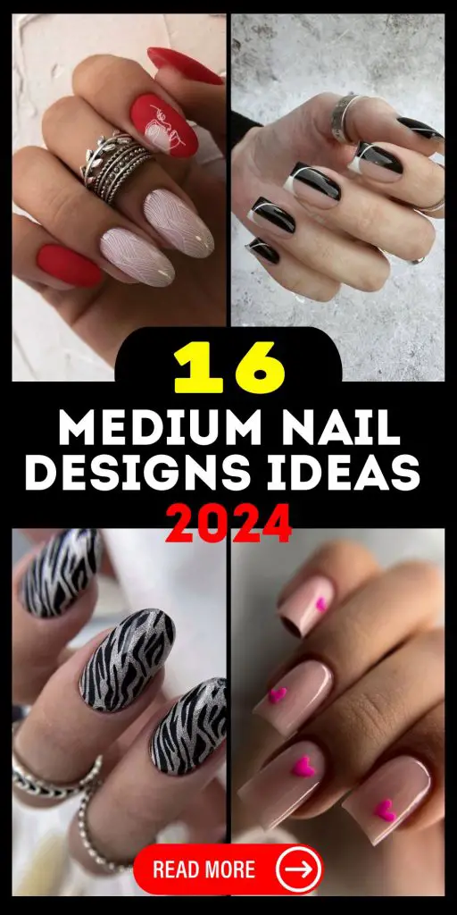Chic Medium Nail Designs 2024: Elegant, Simple & Seasonal Styles