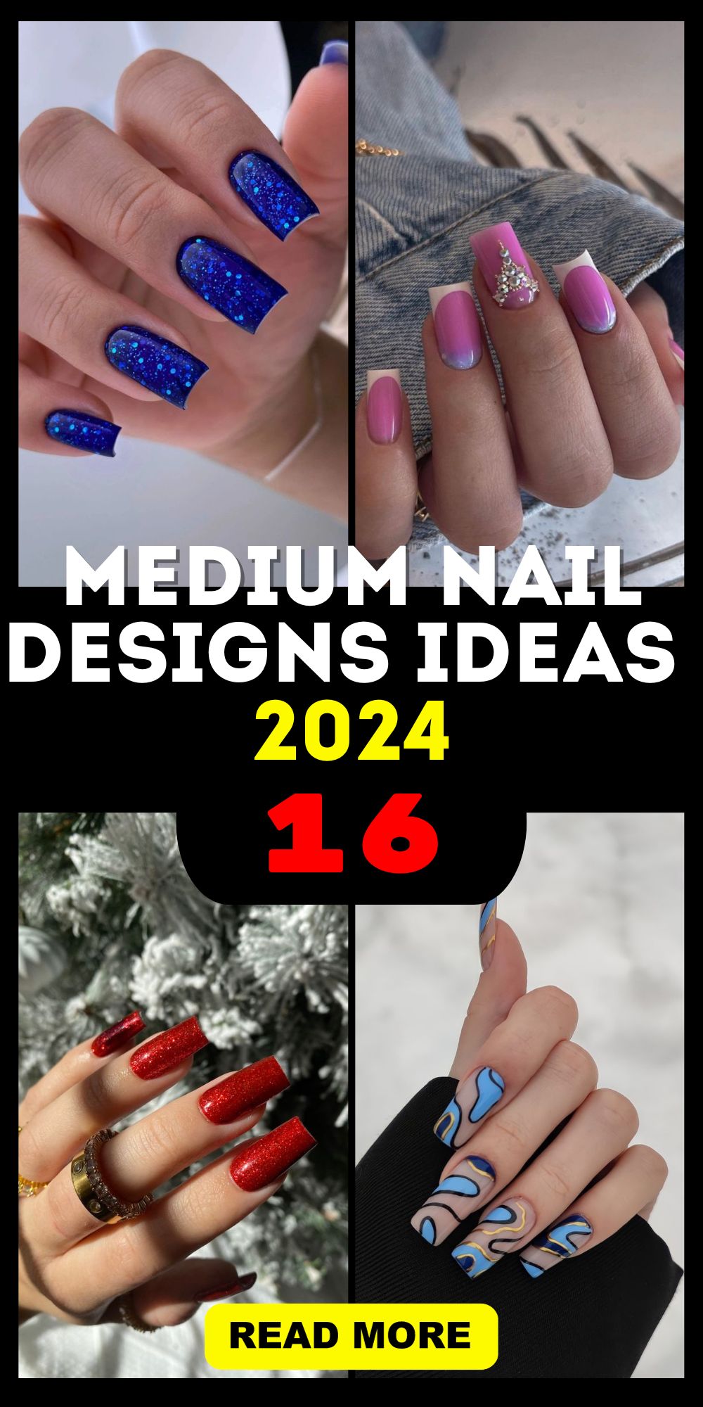 Chic Medium Nail Designs 2024: Elegant, Simple & Seasonal Styles