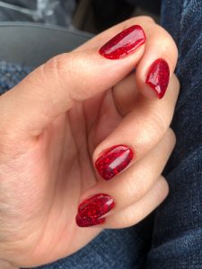 Discover Classy Short New Year S Nails Red 2024 Ideas And Designs   Red Glitter Nail 225x300 