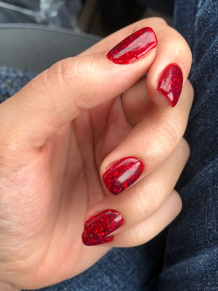 Short New Year's Nails Red 2024 24 Ideas: Classy Designs & Trends