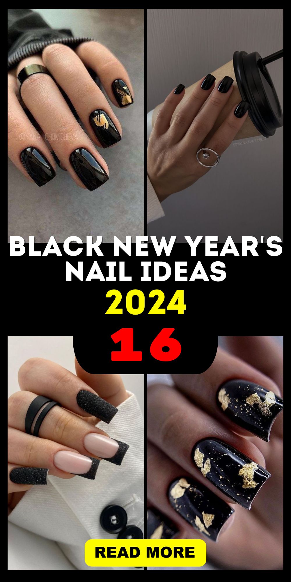 Chic 2024 Black New Year S Nail Ideas With Gold Silver And Glamour   Добавить подзаголовок копия копия 1000 X 2000 пикс. 3 1 