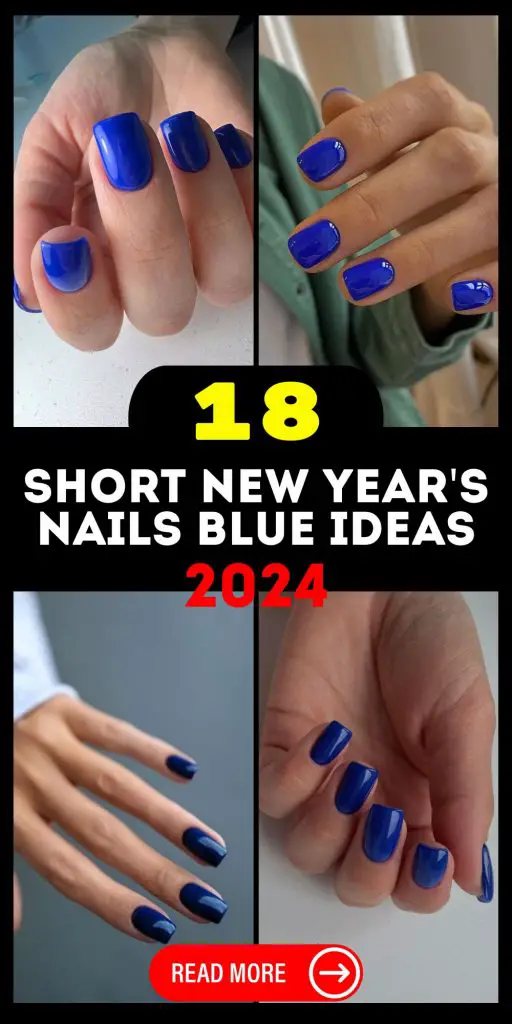 Short New Year's Nails Blue 2024 18 Ideas