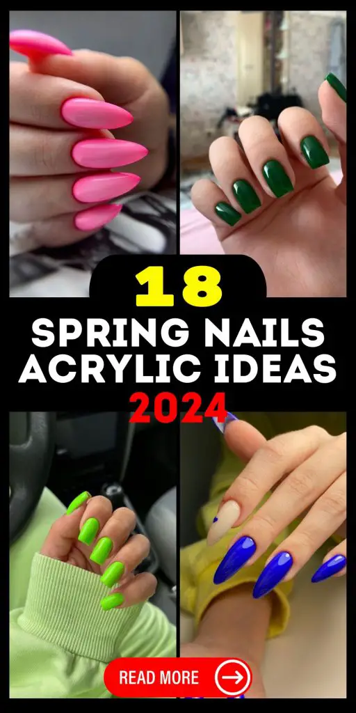 Stunning Spring Nails Acrylic 2024 – Trendy, Cute, and Colorful Coffin ...