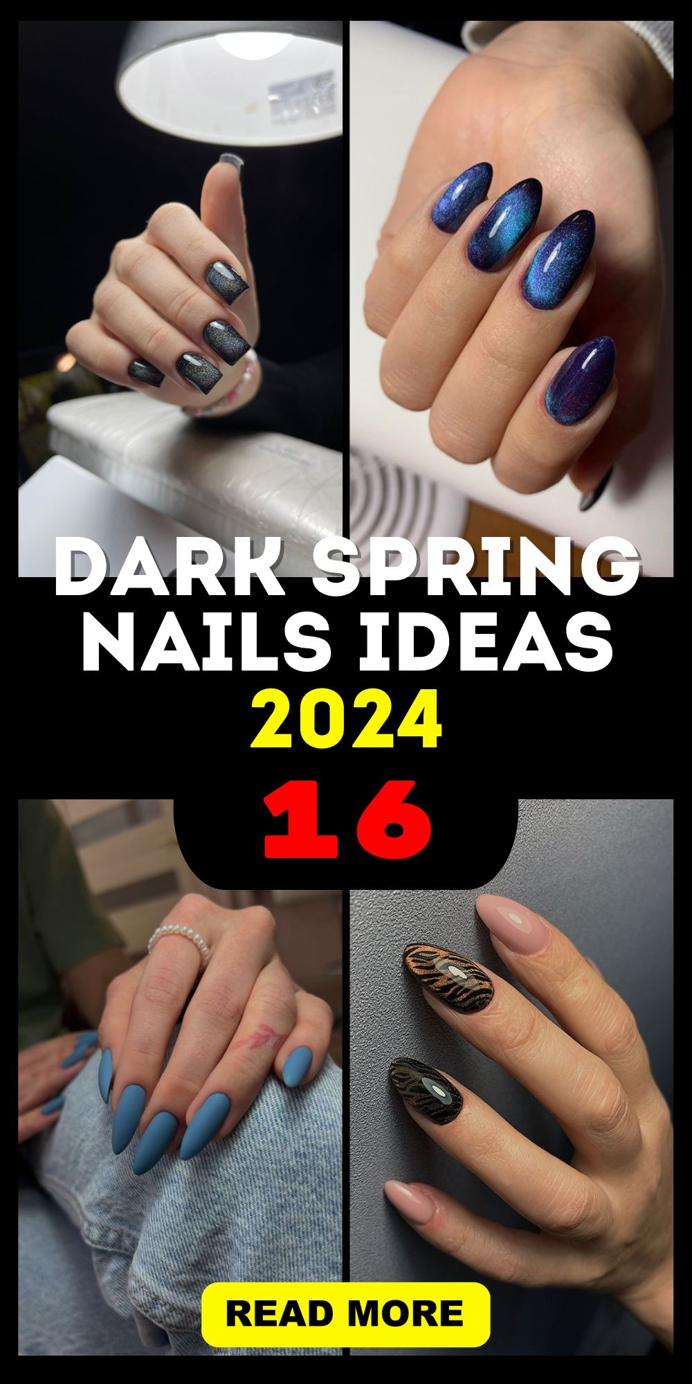 Trendsetting Dark Spring Nails 2024 – Elegant Designs and Colors