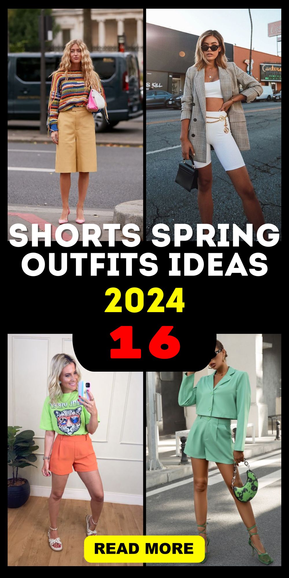 Rock Spring 2024 with Trendy Leather, Denim & Biker Shorts Outfits