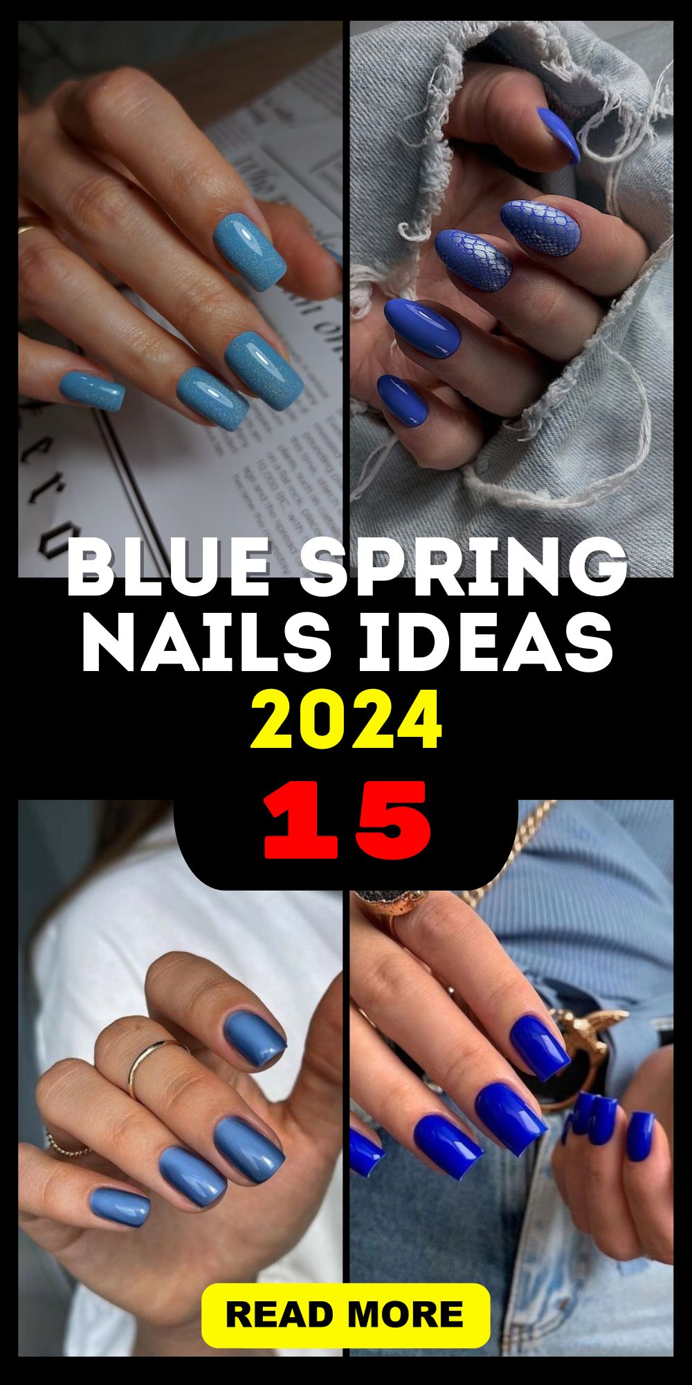 Blue Spring Nails 2024 Discover Acrylic & Gel Designs for Every Style