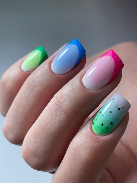 Bright and Bold: The Multicolor Nails of Summer 2024 16 Ideas