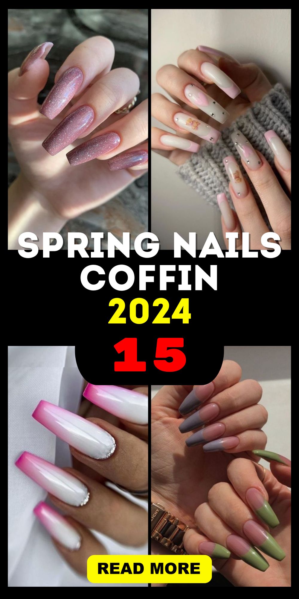 Trendy Spring Nails Coffin 2024 Cute, Chic, and Colorful Styles