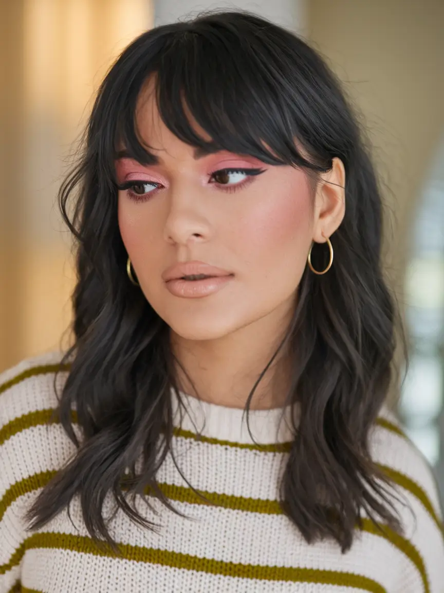 Chic Bangs Haircut Inspo Summer 2025 Shaggy Waves and Soft French Bangs