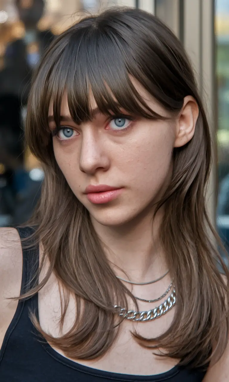 Chic Bangs Haircut Inspo Summer 2025 Layered Ends and Bold Blunt Bangs