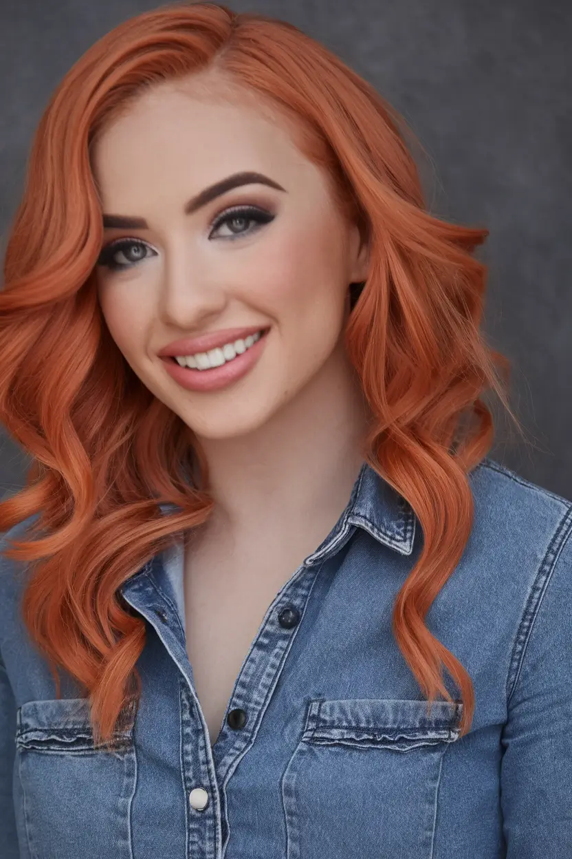 Gorgeous Long Hair Ideas for Summer 2025 Bright Copper Curls With Retro Energy