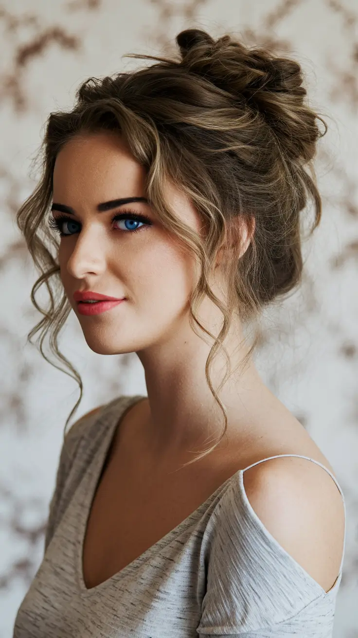 Gorgeous Long Hair Ideas for Summer 2025 Romantic Textured Bun With Face Tendrils