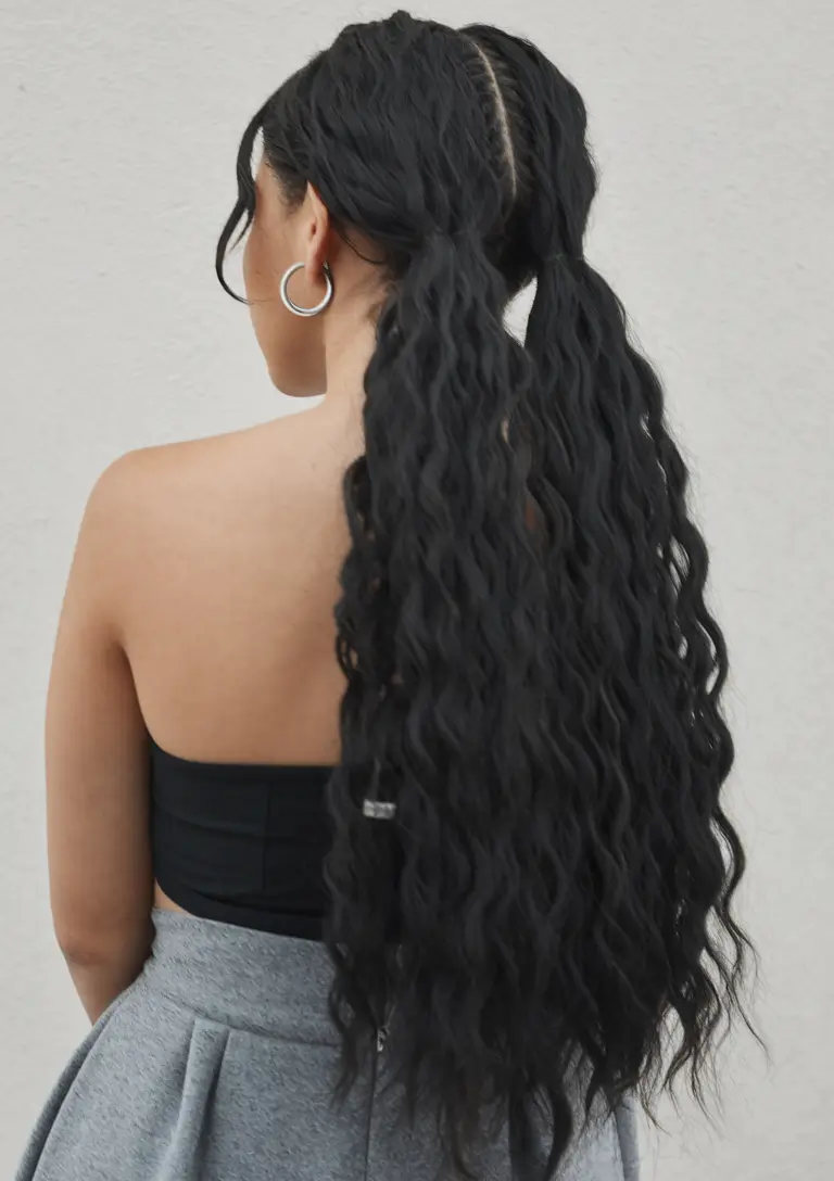 Gorgeous Long Hair Ideas for Summer 2025 Textured Twin Ponytails With Wavy Volume