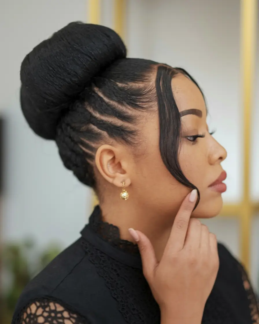 Gorgeous Long Hair Ideas for Summer 2025 High Wrapped Bun With Sculpted Edges
