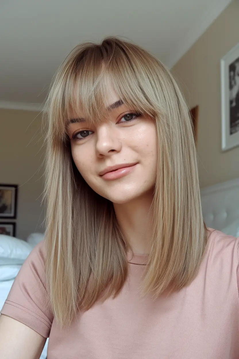 Perfect Haircuts for Oval Faces – Straight and Soft with Curtain Bangs