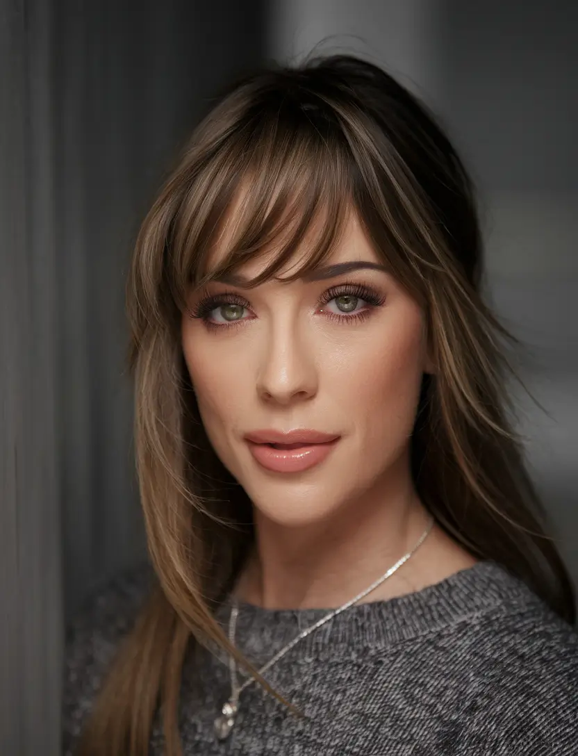 Perfect Haircuts for Oval Faces – Wispy Layers and Long Front Bangs
