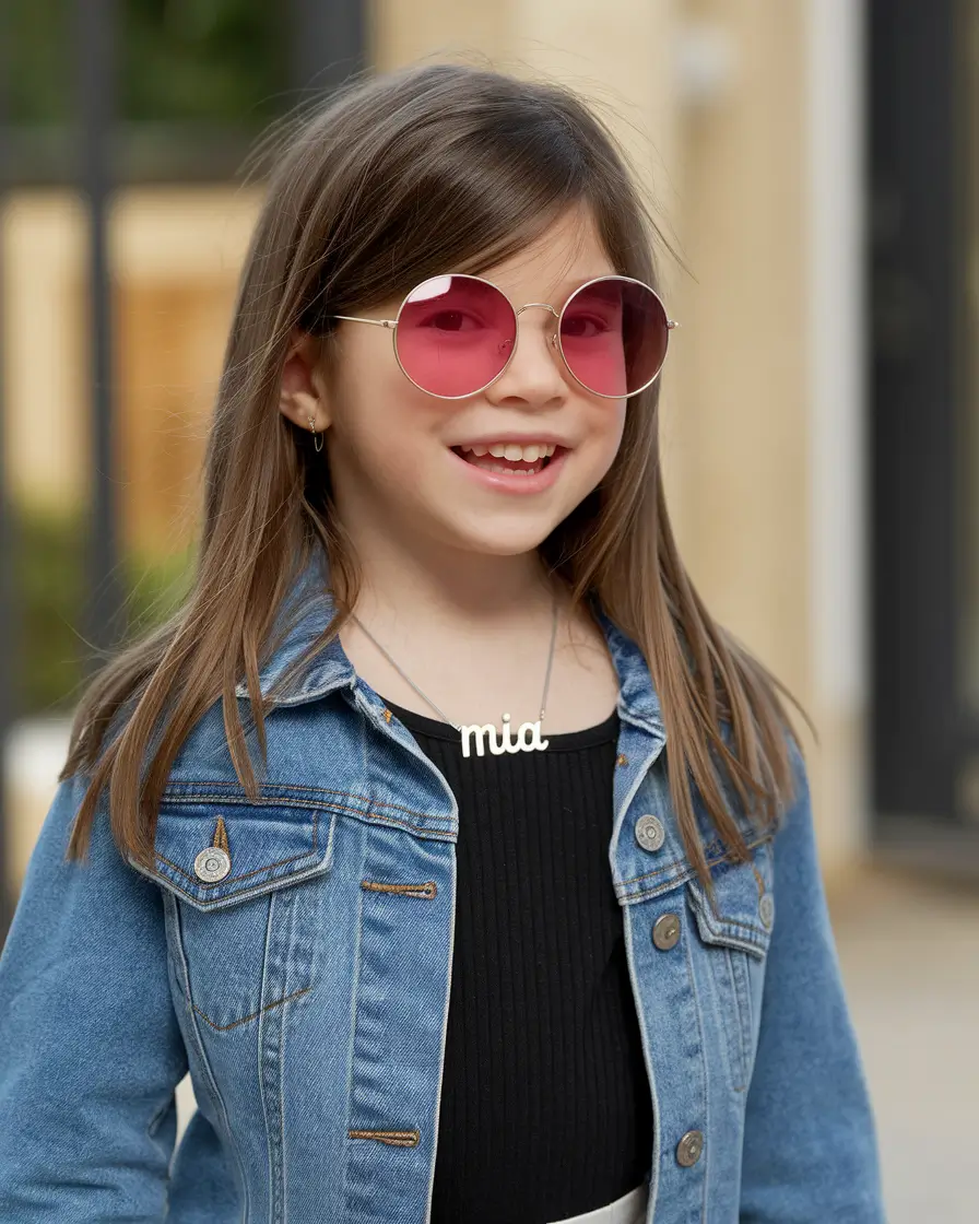 girl haircuts ideas Side-Swept Layers with Sunglasses Cool