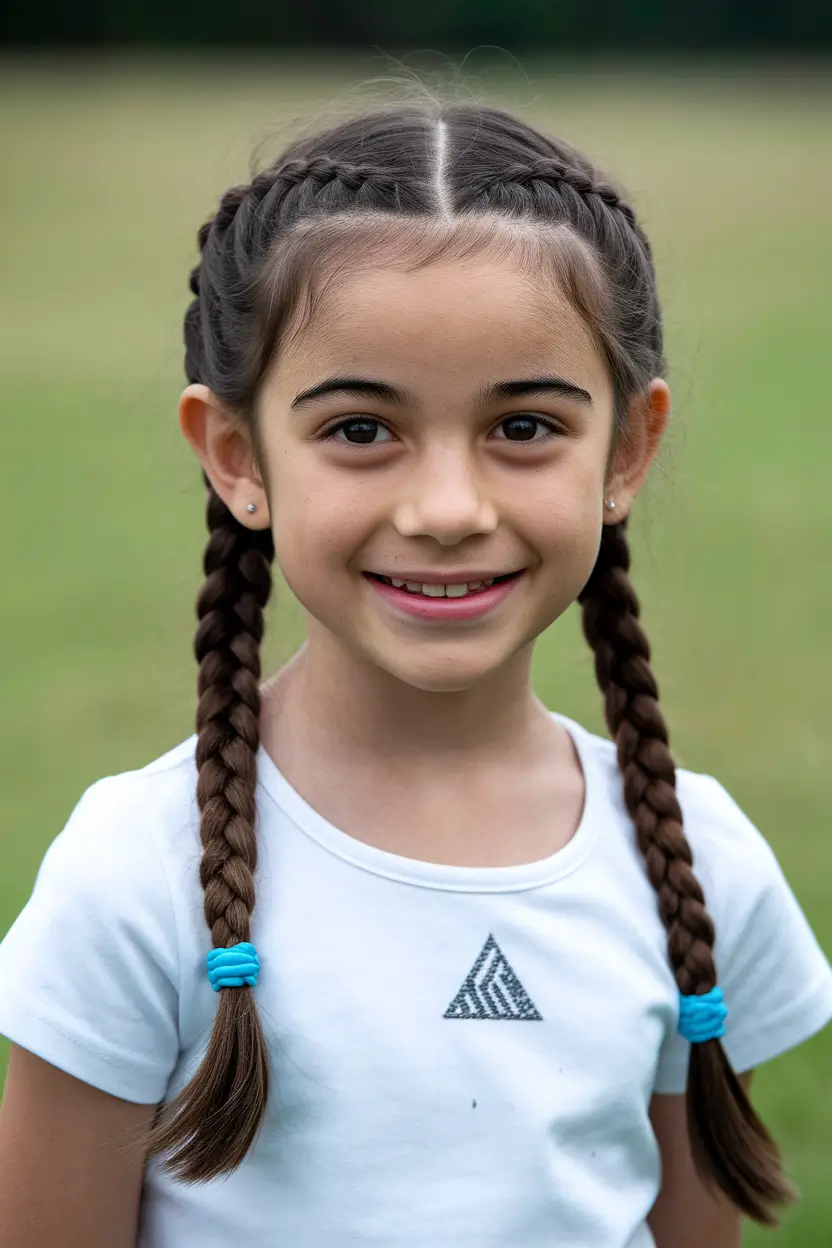 girl haircuts ideas Double Dutch Braids with a Sporty Twist