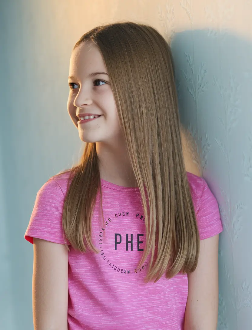 girl haircuts long Sleek Classic Long Cut with Subtle Layers