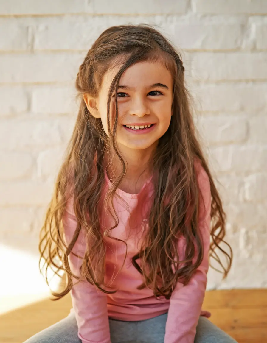 girl haircuts long Boho Long Layers with Braided Crown