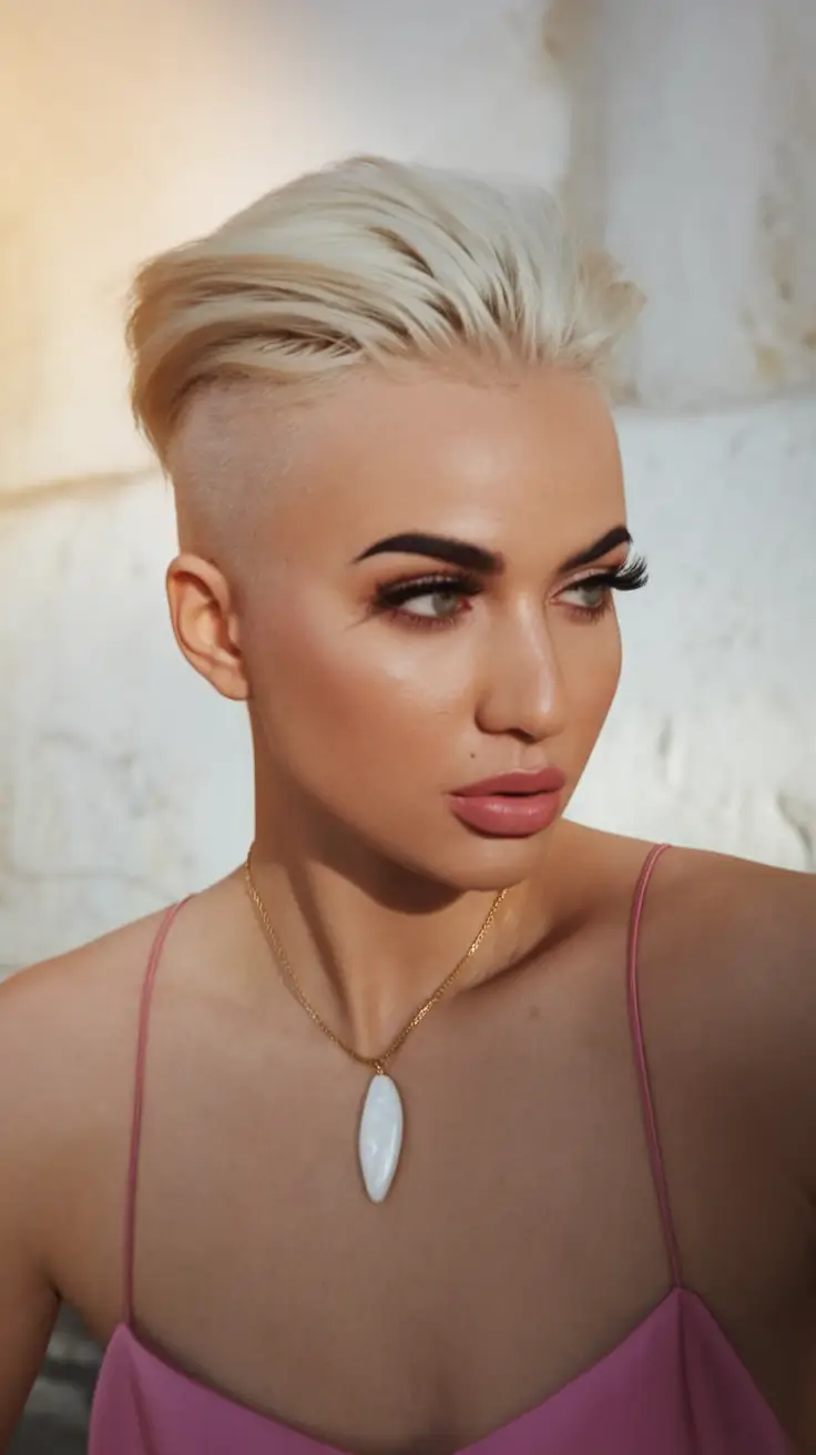 Fresh Hairstyles for June 2025 - Blonde Undercut with a Slicked Crown