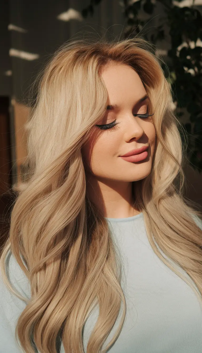 Fresh Hairstyles for June 2025 - Layered Vanilla Blonde Waves