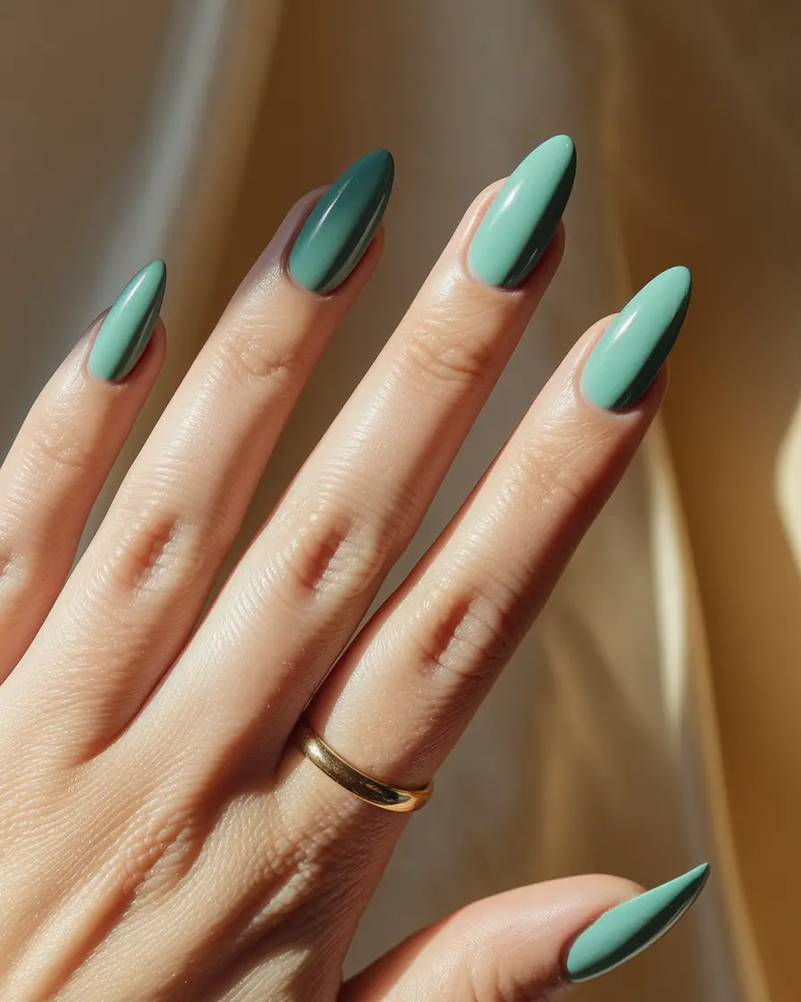 Almond Nails That Slay Summer 2025 Sage Meets Seafoam