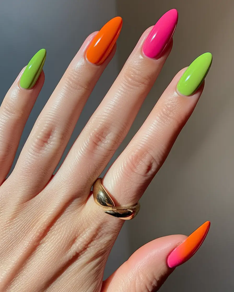 Almond Nails That Slay Summer 2025 Neon Parade for Brave Days