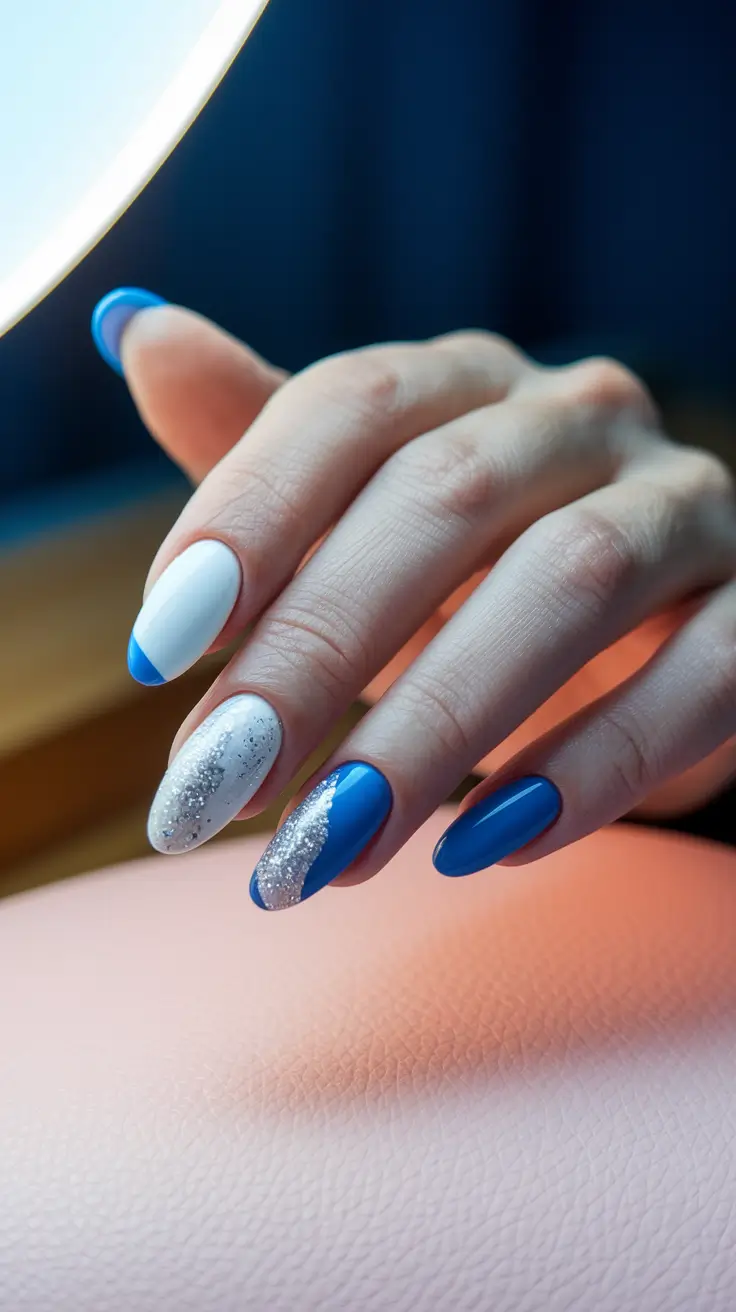 Almond Nails That Slay Summer 2025 Ocean Frost Contrast