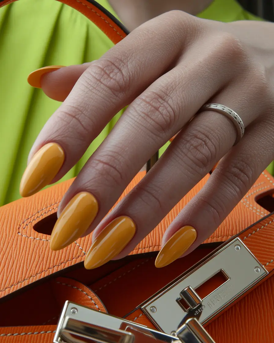 Almond Nails That Slay Summer 2025 Mango Cream for a Sunset Chic