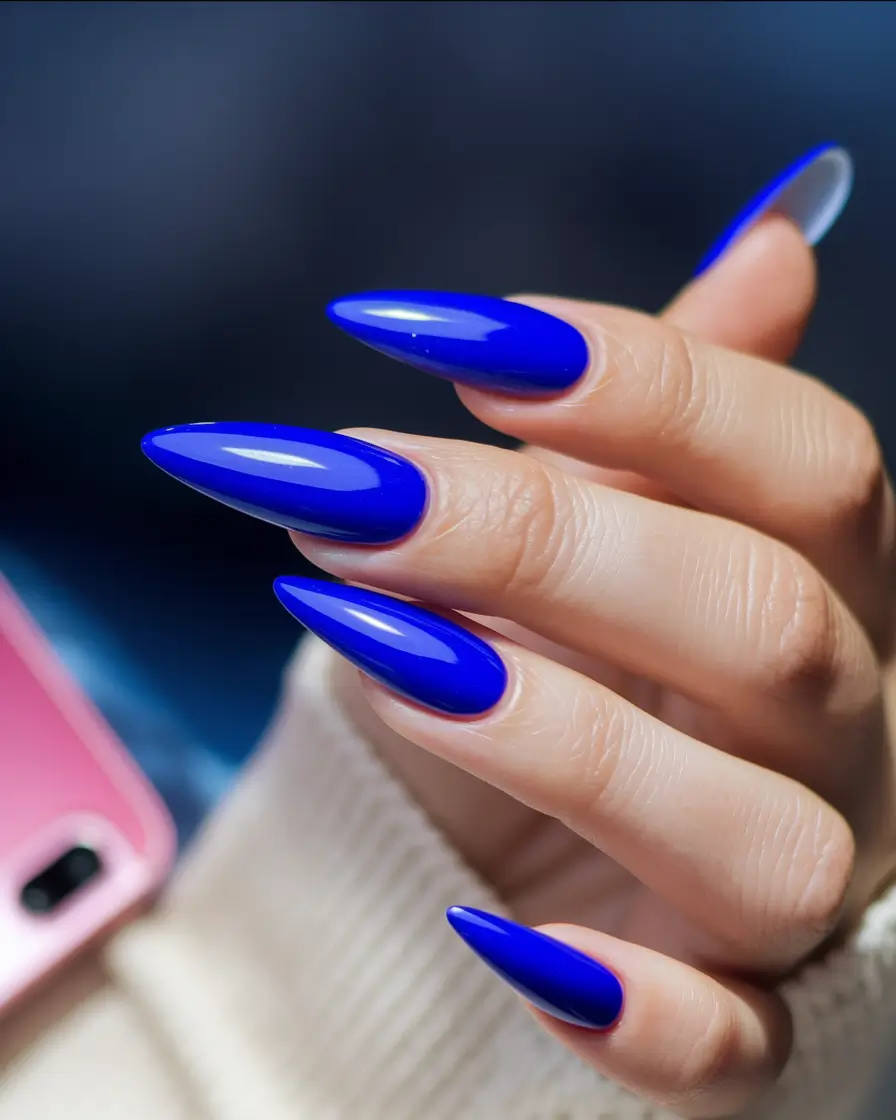Almond Nails That Slay Summer 2025 Cobalt Fireworks for Bold Moments