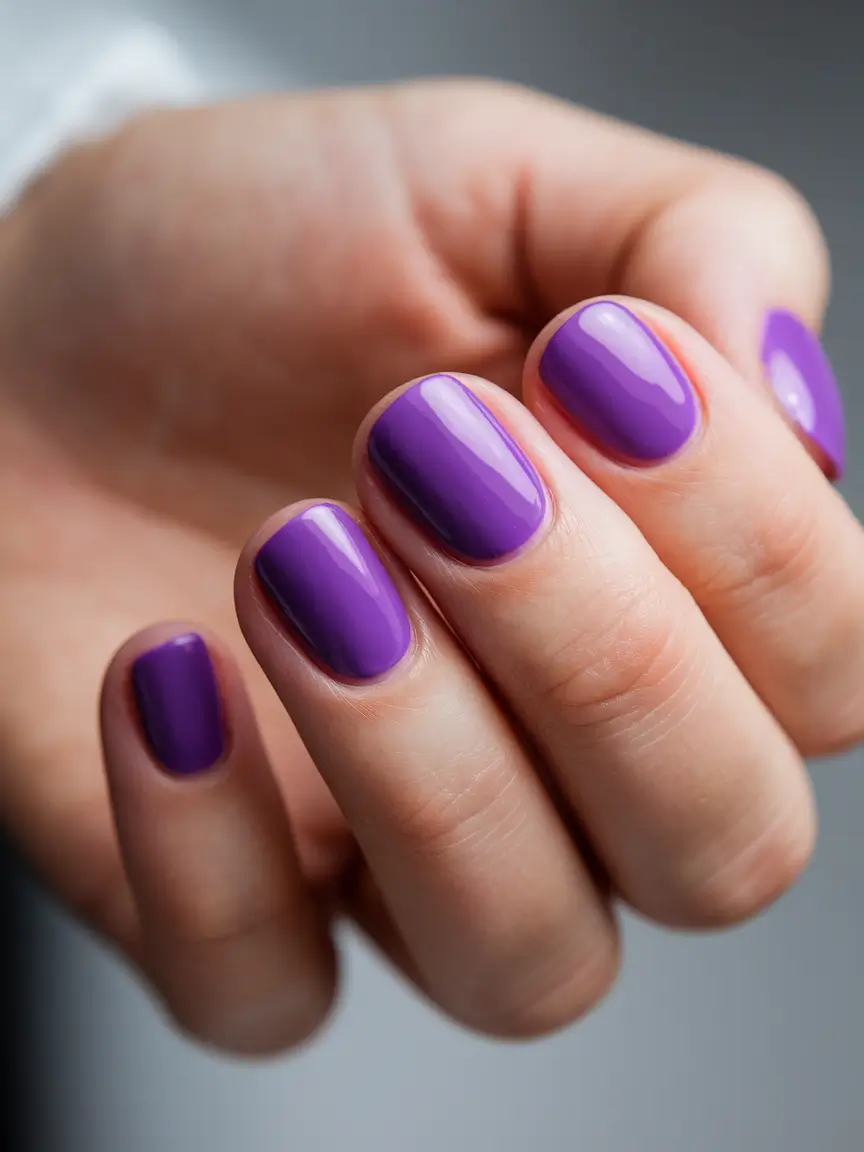 best june nail colors Purple Gloss Minimalism