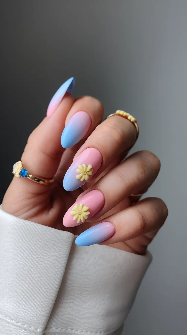 best june nail colors Pastel Bloom with Floral Accents