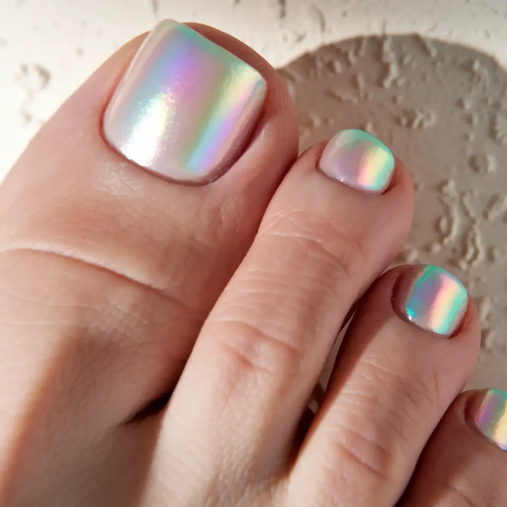 Bold Toe Colors for Summer 2025 Holographic Shine: Iridescence at Its Best